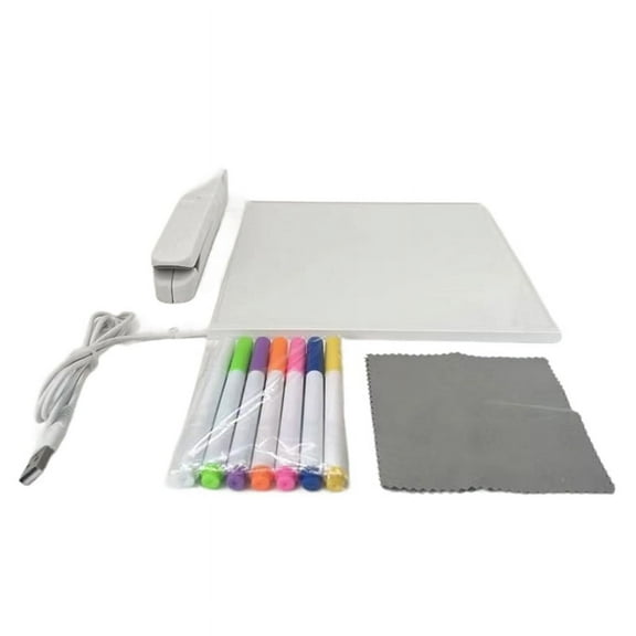 HOT Acrylic Dry Erase Board with LED Light, Stand As A Memo Letter Message Board,Glowing