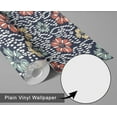 thumbnail image 6 of S4Sassy Ikat Floral Print Wallpaper - Asian Style Wall Covering, 25" x 240" Self-Adhesive Vinyl Wallpaper, Walls Wrap, Easy DIY Wall Covering For Bedroom, Living Room, Living Spaces - Blue, 6 of 8