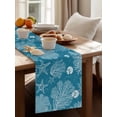 thumbnail image 3 of Blue Ocean Abstract Starfish Table Runner 13x36in Non-Slip Cotton Linen Table Runners, Summer Seaside Coral Shell Dresser Scarves TableRunner for Dinner Kitchen Dining Wedding Party, 3 of 9