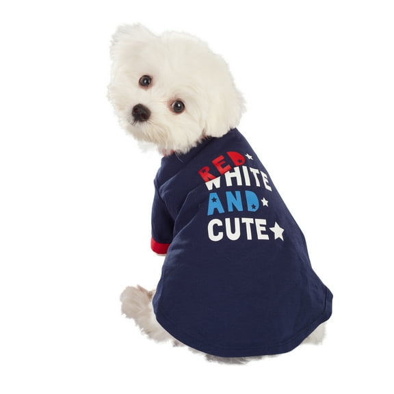 Best Furry Friends T-Shirt for Dogs or Cats, Red White & Cute, Medium