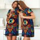thumbnail image 4 of Easygdp Vibrant Psychedelic Eye Camisón de manga corta para mujer, informal, estampado, 4 of 6