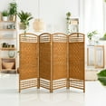 thumbnail image 7 of Red Lantern 4 ft. Short Fiber Weave Folding Screen - Light Beige - 4 Panels, 7 of 7