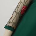 thumbnail image 3 of Women's Casual Tennis Dress for Women Solid Lace Splice Sleeve Hollow Round Neck Loose Dress Everyday Easygoing Attire Green XL, 3 of 6