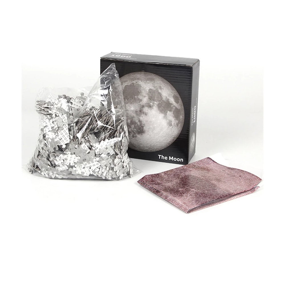 LNKOO 1000 Pieces Jigsaw Puzzles for Adults, 3D Visual Full Moon Gradient Puzzle, Difficult Puzzles - Educational Fun Game Puzzles As a Gift or Decor for Adults Teens Stress Relief （Moon）