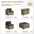 thumbnail image 5 of Aoxun 8 Piece Patio Furniture Set with 44” Fire Pit Table Wicker Rattan Outdoor Sectional Sofa Set with Coffee Table and 4” Thickened Cushions, Black (Waterproof Cover Included), 5 of 9