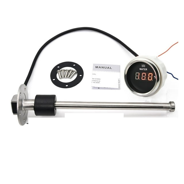 Red LED Water Level Gauge With Water Level Sensor 240-33ohm 2" 52mm Water Tank Indicator For Diesel Gaoline Boat Car 12V/24V ,Easy to Install