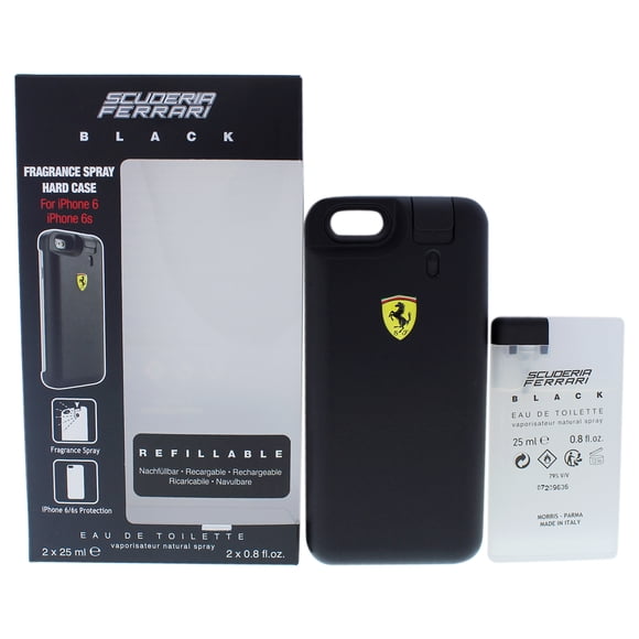 Ferrari Scuderia Black by Ferrari for Men - 2 Pc Gift Set 2 x 25ml EDT Spray (Rechargeable), iPhone