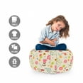 thumbnail image 2 of Ladybugs Storage Toy Bag Chair, Floral Branches with Little Insects Pastel Color Cartoon Style of Drawing, Stuffed Animal Organizer Washable Bag, Small Size, Multicolor, by Ambesonne, 2 of 3