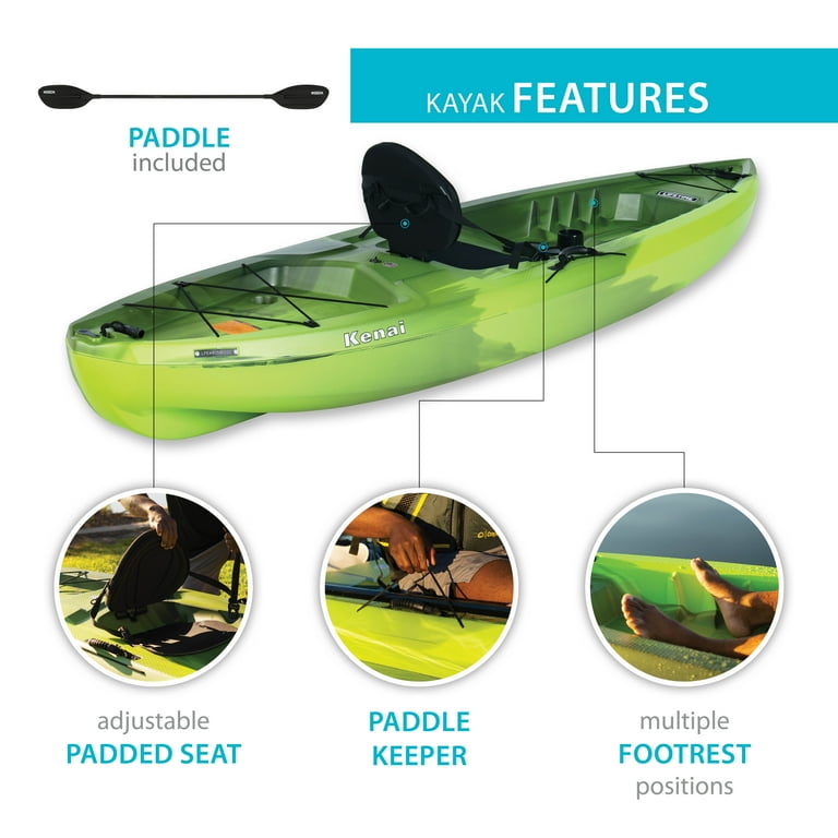 Lifetime Kenai 10.25 ft Sit-On-Top Kayak with Paddle, Python