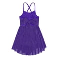 thumbnail image 2 of Eandarui Kids Girls Glittery Crisscross Ballet Leotard Lyrical Dance Dress Skating Performance Purple 8, 2 of 5