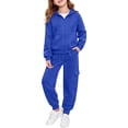 thumbnail image 6 of Boys 2 Piece Outfits Sweatsuits Zip up Hoodie Jacket Sweatshirt Cargo Pants Athletic Tracksuit Teen Kids Fall Winter Outfits, 6 of 9