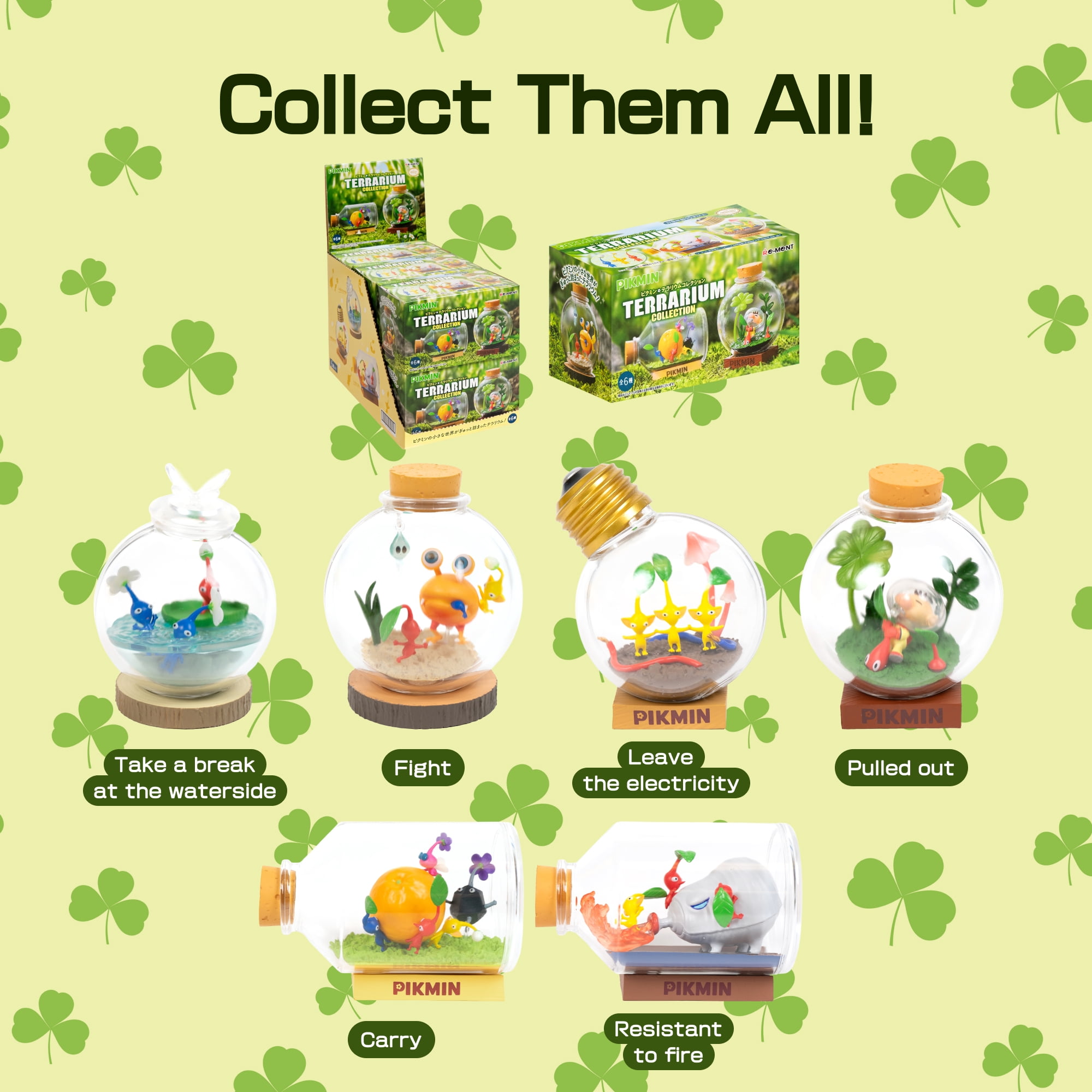 Hamee RE-MENT Pikmin Blind Box Miniature Figure Set for Birthday Gift, Party Favor, Collectible Toy (Pikmin Terrarium Collection) – 1 Pc. Mystery Box