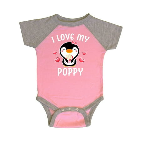 

Inktastic I Love My Poppy with Cute Penguin and Hearts Gift Baby Girl Bodysuit