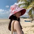 thumbnail image 3 of CoCoMangos Women's Reversible Bucket Summer Sun Hat Wide Brim Wired Edge Floral Beach Cap Foldable Travel UV Protection Lady Hat, 3 of 7