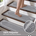 thumbnail image 3 of Stair Treads for Wooden Steps Non-Slip 28"X9" Soft Carpet Stair Treads Machine Washable Indoor Stair Runner for Kids Elders and Pets, 100% Polyester, 4pcs, Grey, 3 of 13