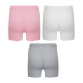 thumbnail image 3 of YONGHS 3 Pack Kids Girls Dance Shorts Safety Breathable Bike Shorts Undershorts for Dance Underdress Gray&White&Pink 7-8, 3 of 5