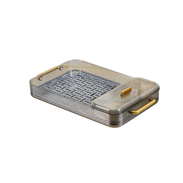 Bandeja de drenaje, bandeja de almacenamiento de agua, bandeja multifuncional para frutas y alimentos, bandeja para mesa de té, bandeja de té para com