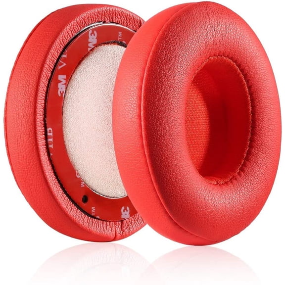 Adhiper Solo2 / 3 ear pads Replacement ear pads Protein PU leather ear pad Compatible with Solo 2.0 Solo3 wireless on-ear headphones (red)