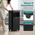 thumbnail image 6 of SereneLife 8000 BTU Portable Air Conditioner - 3-in-1 Portable AC Unit for Bedroom Up to 300 Sq.Ft, 24H Timer, Remote Control, Sleep Mode, Wheels, with Window Mount Kit, Black, 6 of 9