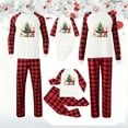 thumbnail image 4 of Mifsaly Family Christmas Pajamas Matching Sets 2025 Xmas Tree Santa Print Pjs 2 Piece Long Sleeve Pullover Sleepwear & Plaid Wide Leg Sleep Pants with Pockets Holiday Festival Loose Homewear, 4 of 5