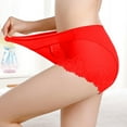 thumbnail image 4 of Bigersell Cute Underwear for Women Clearance Underwear Women Bikini Panty Style P-1278 Polyester Cheeky Panties Plus Size Thongs Ladies Briefs High Waist Women's Panties Red XXL, 4 of 8
