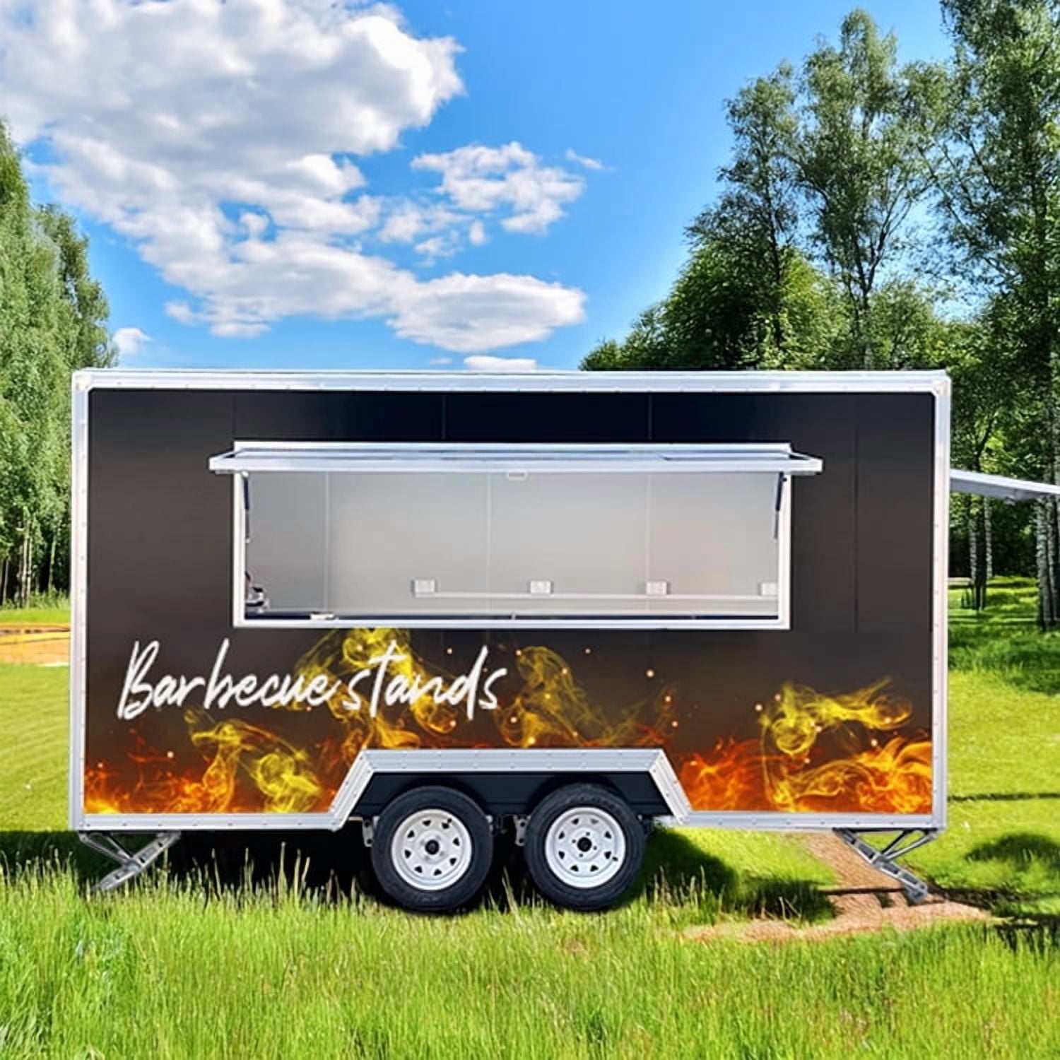BELYOO Stainless Steel Commercial Food Service Cart for Outdoor Catering | Mobile Food Preparation Equipment for Commercial Use