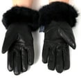 thumbnail image 3 of Alpine Swiss Womens Dressy Gloves Genuine Leather Thermal Lining Faux Fur Trim Cuff, 3 of 7