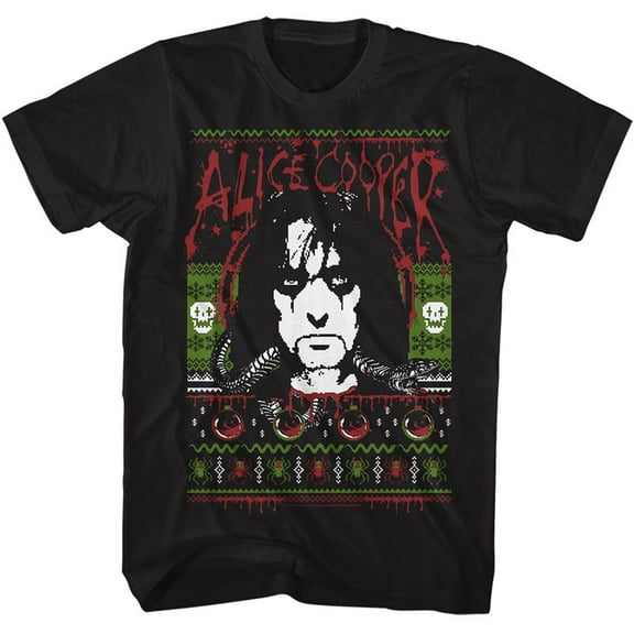 Alice Cooper Christmas Black T-Shirt