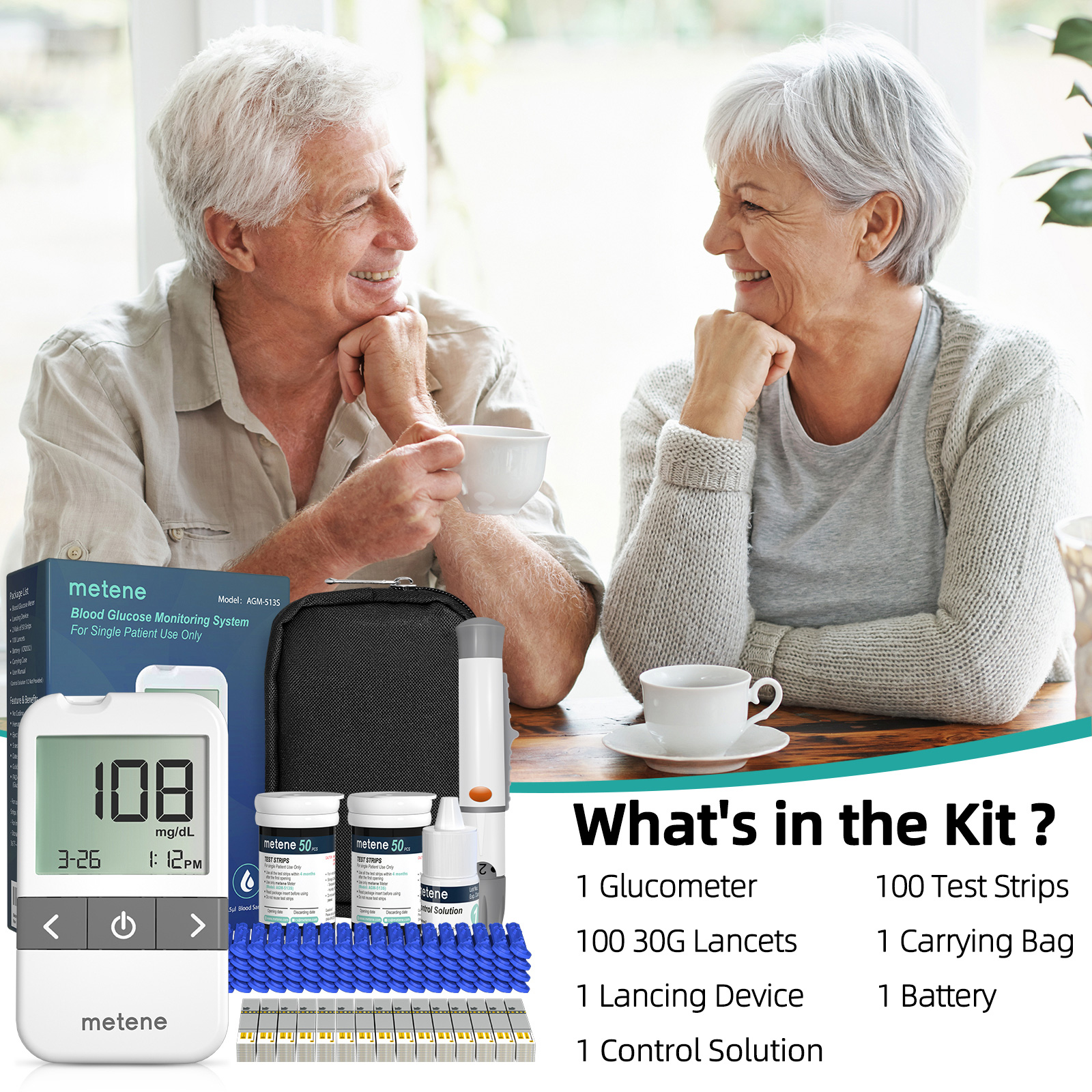 Metene AGM-513S Blood Glucose Monitor Kit photo 7