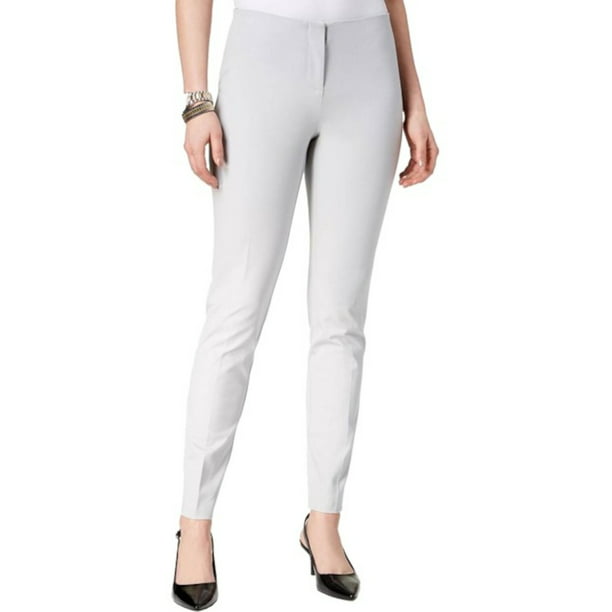 Alfani - ALFANI Womens White Zippered Skinny Wear To Work Pants Size 8 ...