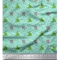 thumbnail image 1 of Soimoi Poly Georgette Fabric Geometric Shapes,Crocodile & Rhinoceros Kids Printed Fabric 1 Yard 42 Inch Wide, 1 of 3