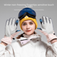 thumbnail image 3 of Guantes de esquí al aire libre de invierno para mujer, de algodón, cálidos, resistentes al viento, impermeables, con pantalla táctil, guantes de ciclismo, 3 of 5