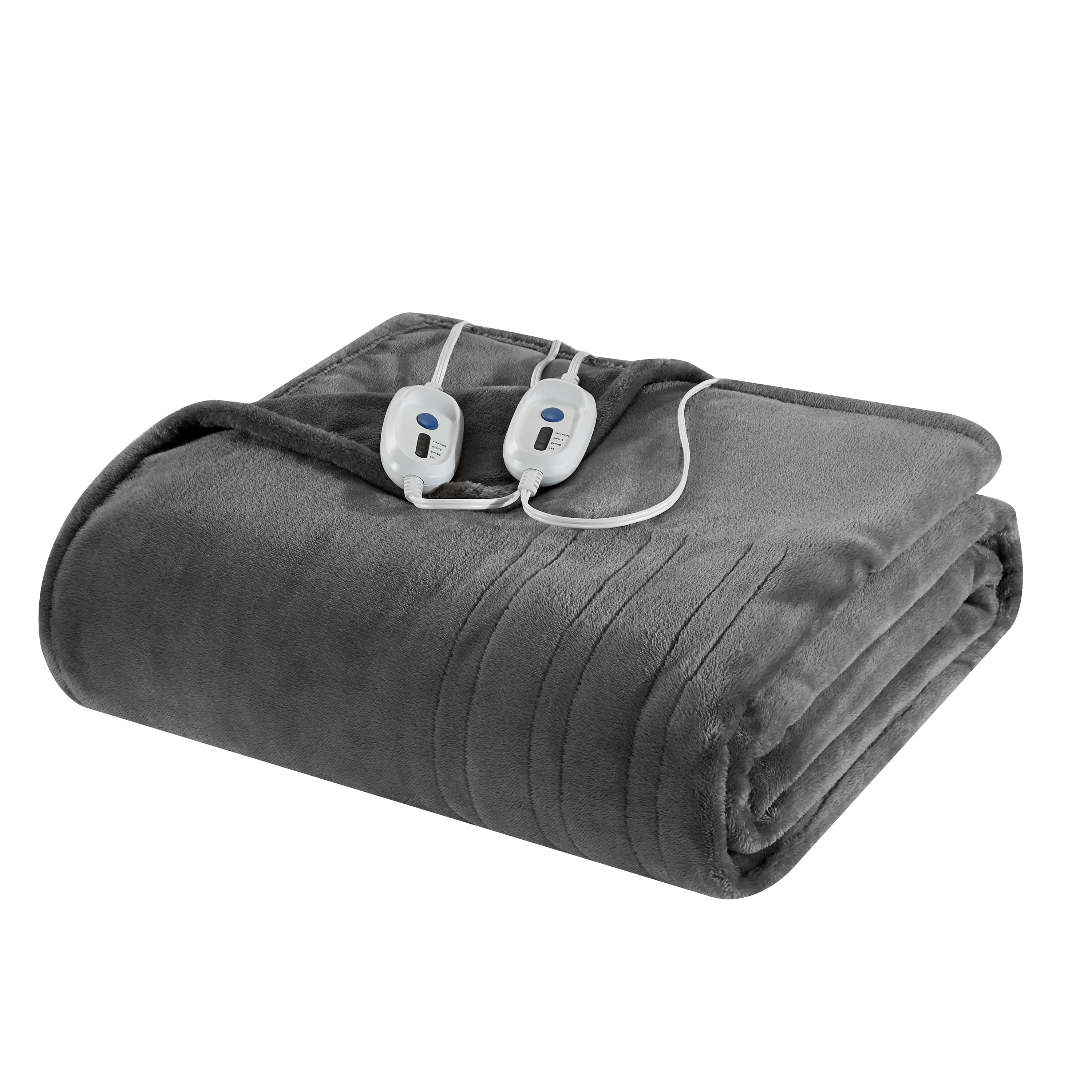 Well Being Soft Plush Electric Heated Throw, 50" x 60" size, Gray