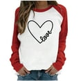 thumbnail image 1 of DPTALR Imprimé de la Saint-Valentin pour Femmes Pull Décontracté à Col Rond Manches Longues Chandail en Molleton Haut Chemisier, 1 of 3