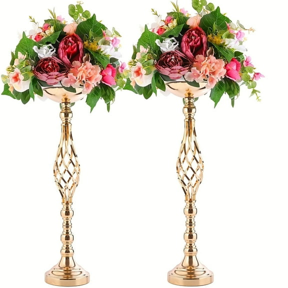 Golden Centerpieces for Wedding Reception Tables, Twisted Candle Holders, Wedding Flower Vases, And Leading Home Decorations for Wedding Pathways in Sets of 2 Or 10pcs. Helloween Christmas