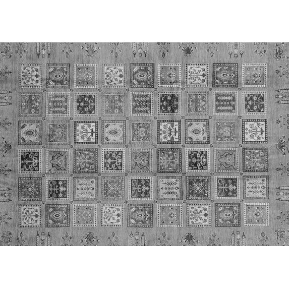 Ahgly Company Indoor Rectangle Abstract Gray Modern Area Rugs, 5' x 7'
