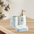 thumbnail image 4 of Juego de accesorios de baño Sunnimix 3 piezas CERÁMICA Patrón de mármol Blanco, 4 of 7