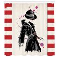 thumbnail image 3 of Ambesonne Fashion Shower Curtain, Modern Woman in Coat, 69"Wx84"L, Black Red, 3 of 5