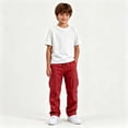 thumbnail image 6 of yillto Boys Cargo Pant Elastic Waist Drawstring Straight Leg Loose Sweatpants with Pockets 5-15 Years, 6 of 7