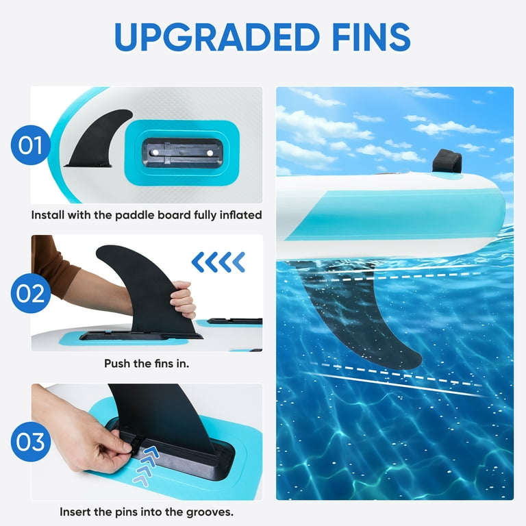 ZUNMOS 10.5'x33'' Inflatable Paddle Board, Non-Slip Deck