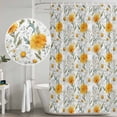 thumbnail image 5 of Spring Daisy Shower Curtain, Waterproof Shower Curtains for Bathroom, Country Watercolor Yellow White Floral Leaf Washable Fabric Bathtub Curtain Set Bath Decor with 12 Hooks 48"x72", 5 of 8