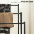 thumbnail image 3 of HOOBRO Industrial 3-Tier Freestanding Towel Rack with Shelf, Black, 3 of 12