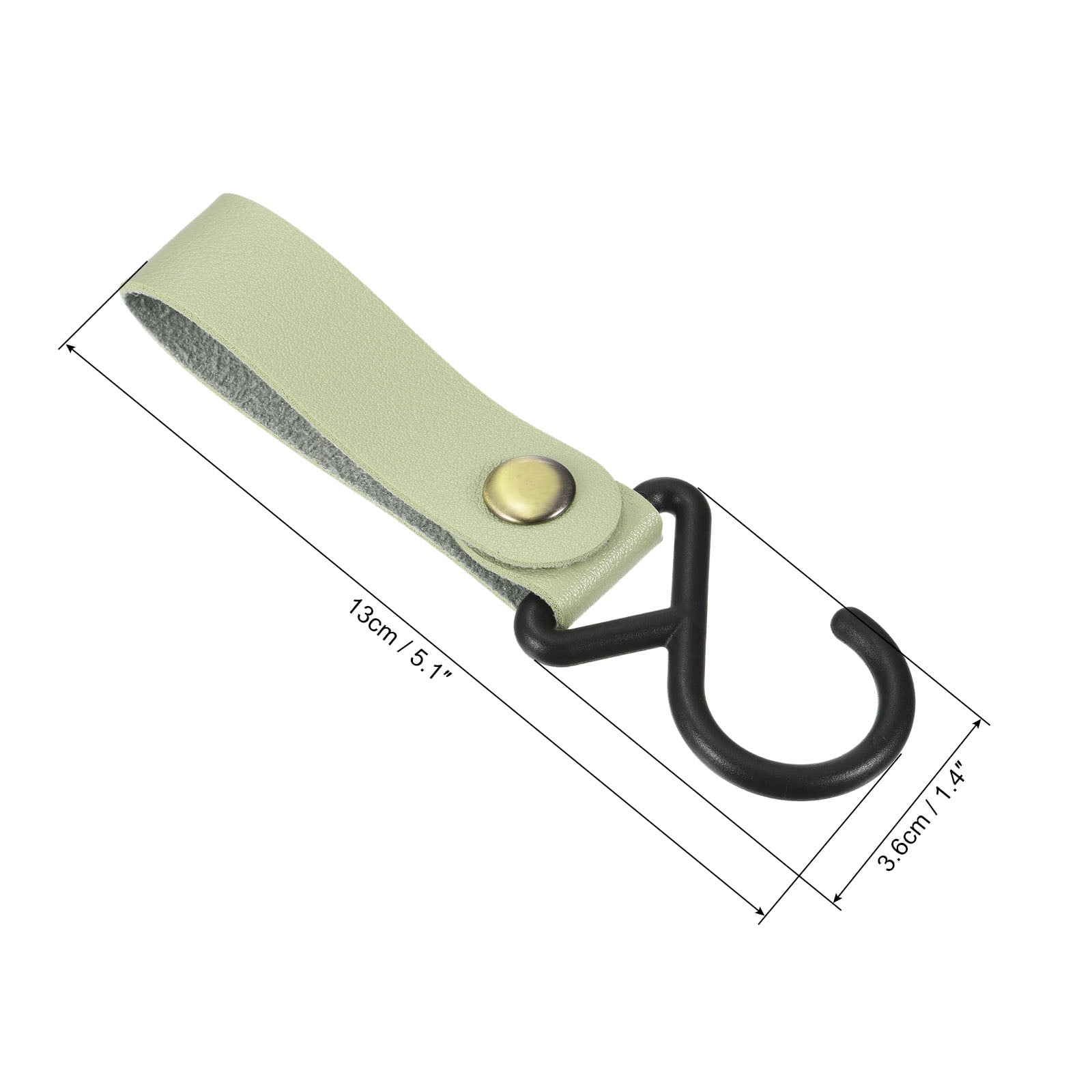 Unique Bargains PU Leather S Shelf Hooks Camping Hook Hanger Plastic Outdoor Green