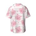 thumbnail image 2 of Xecao offers the Cartoon Pig for Men's Casual Short-sleeved Shirt, a button-up collared shirt with a pocket, perfect for beach vacations and yacht travel in the 3X-Large size., 2 of 7