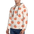 thumbnail image 3 of Rateoe Orange Peach Pattern Mens Hoodie, Pullover Hooded Sweatshirt, Kangaroo Pocket Hoodie Ideal for Daily Wear, Travel and Home-3X-Large, 3 of 7