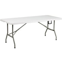 Bowery Hill 30" x 72" Plastic Folding Table in White