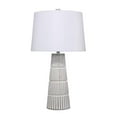 thumbnail image 1 of Benjara BM263654 Table Lamp with Cement Conical Engraved Vertical Lines Base, Gray, 1 of 5