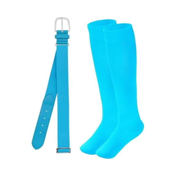 Eryueer Baseball Socks and Belt Combo Set Adjustable Softball Baseball Socks and Elastic Waist Belt for Youth Adult
