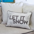 thumbnail image 3 of Nneka White Velvet Lumbar Pillow 14x20" "Let It Snow" Cushion Included Insert, 3 of 5