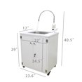 thumbnail image 4 of FixtureDisplays® 24 X 18 X 39" Portable Mobile Sink Hot Water Temperature Control Hand Wash Station 10180F, 4 of 8